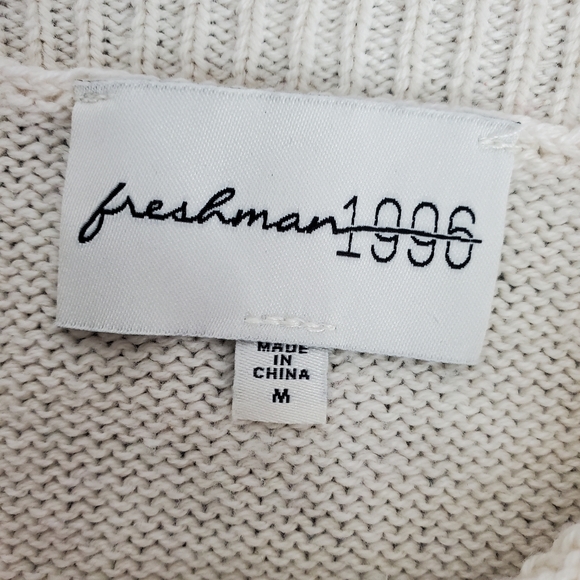 Freshman 1996 Crocheted Embroidered Boho Scalloped Edge  Cropped Tank Top SZ M - Picture 9 of 10